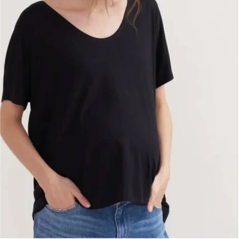 Hatch Black Scoop Neck Tee